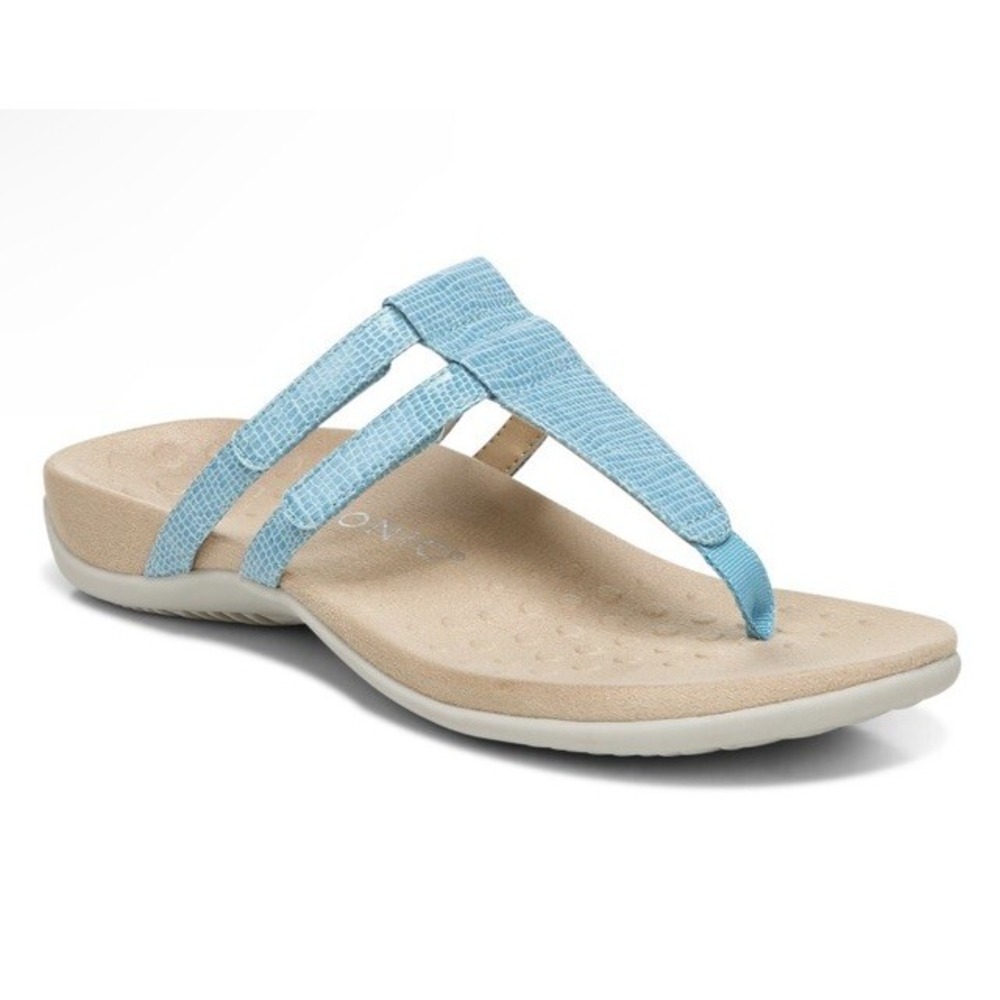 Vionic Elvia Sandal Womens 12 Porcelain Blue Arch Support Orthotic New